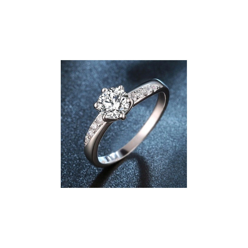 Anillo Compromiso Oro 10k Zirconias Premium Fenix.10.c
