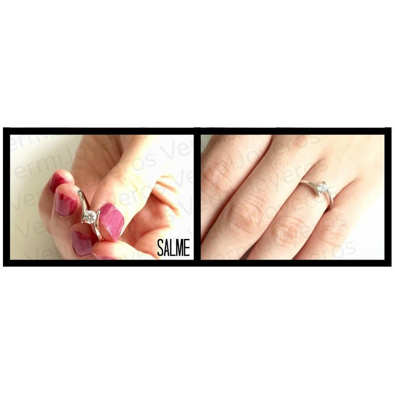 Anillo Compromiso Oro Solido 10k Diamante 0.15ct Slm