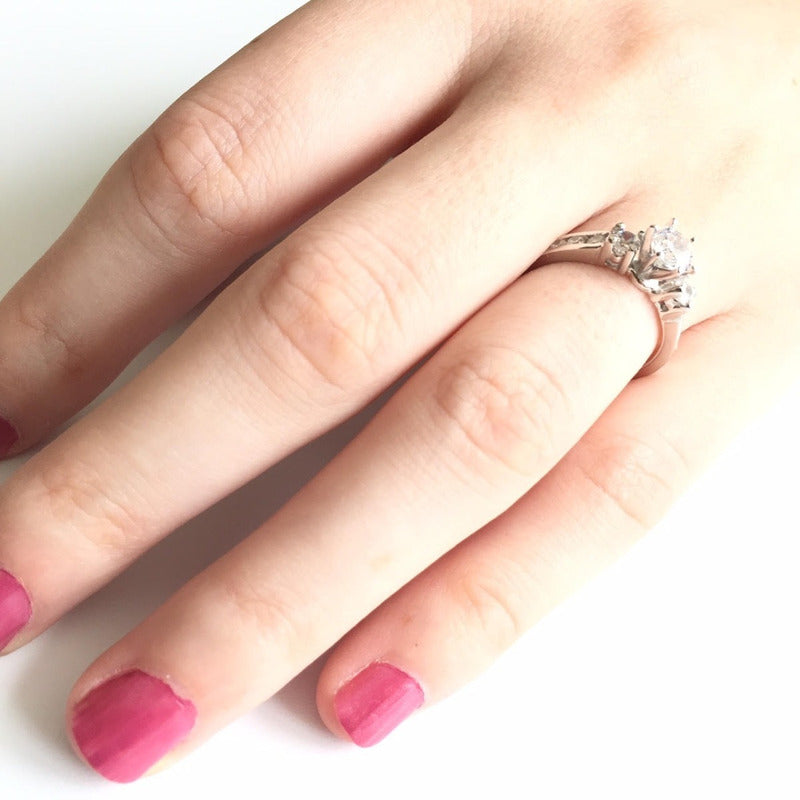 Anillo Compromiso Oro 14k Zirconia Vermij Joyeros Paris.