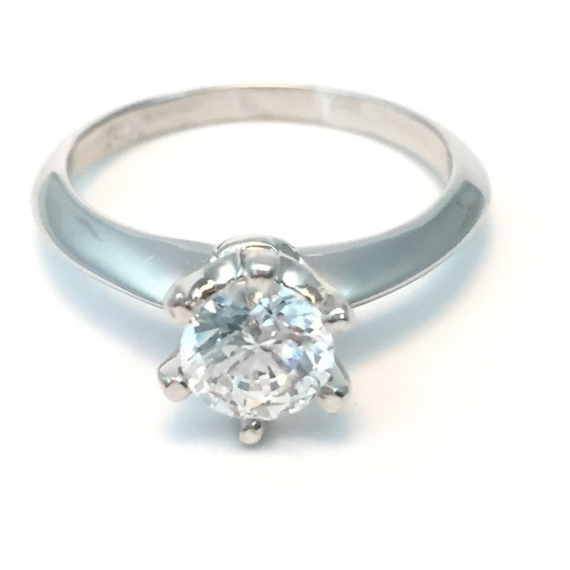 Anillo Compromiso Oro 18k Brillante Corte Diamante Cz