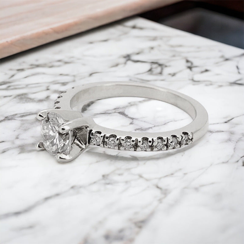 Anillo De Compromiso Oro 14k Moissanitas 1.28ct Arz