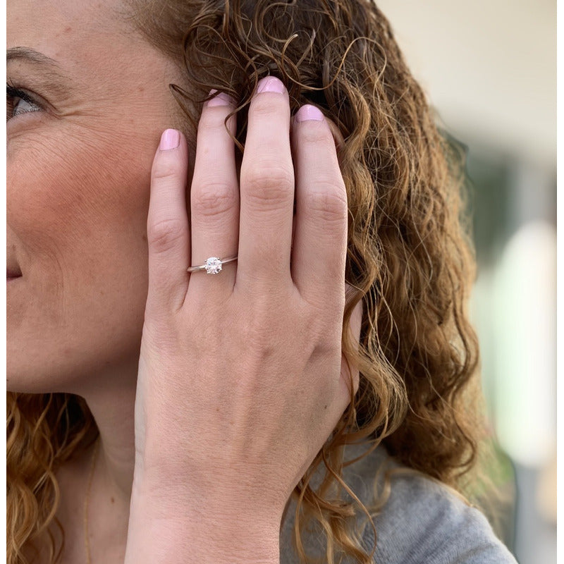 Anillo Compromiso Oro Rosa 14k Love Brillante Ruso.