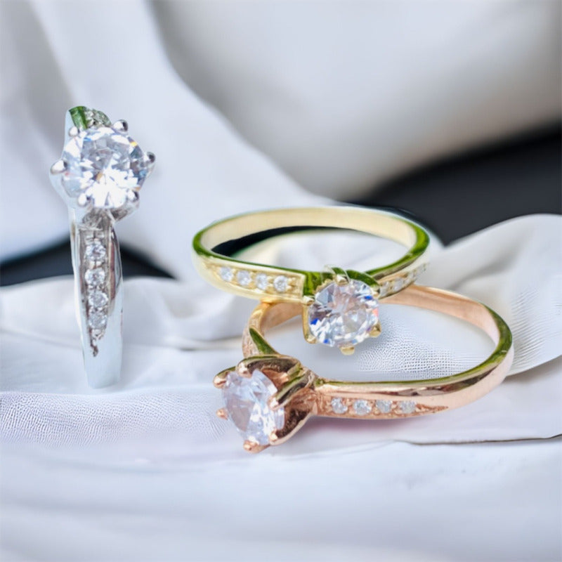 Anillo De Compromiso Oro 14k Y Zirconia Swarovski Video