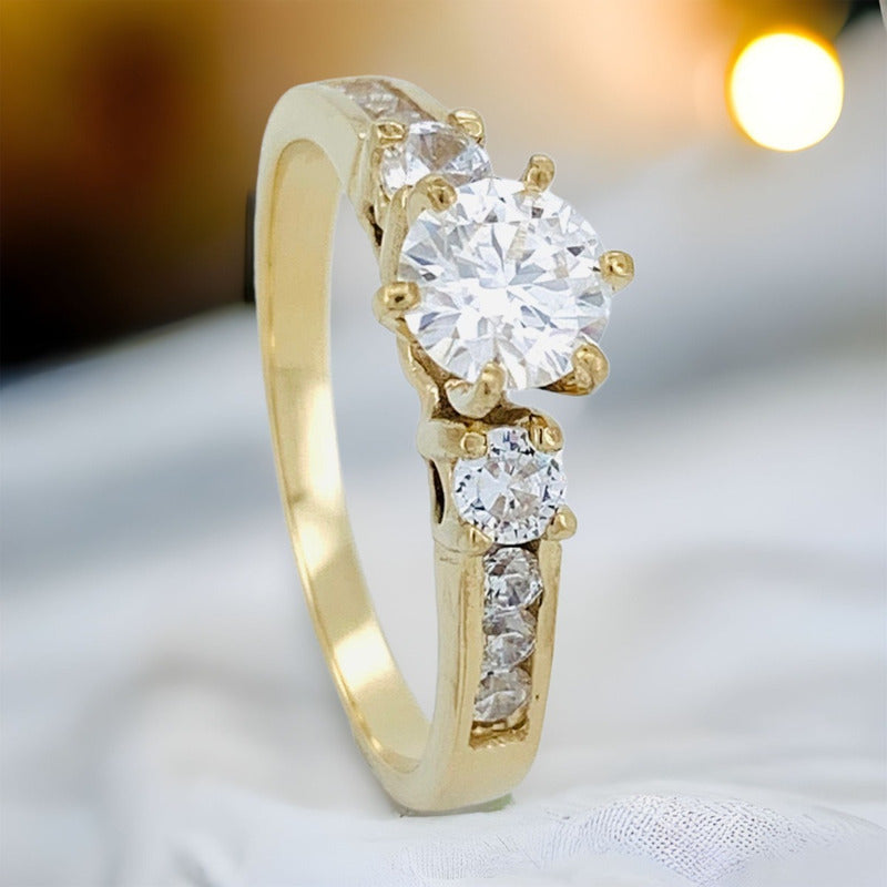 Anillo De Compromiso Oro 10k Moissanitas 1.09ct Totales Prs
