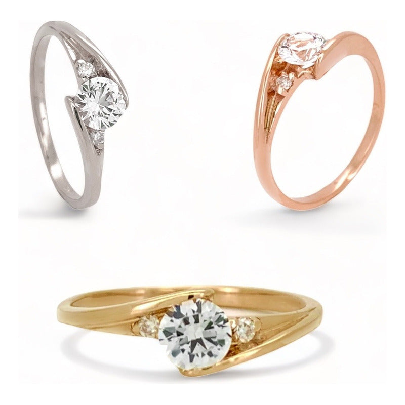Anillo Compromiso Oro 14k Con Moissanitas 0.55ct Certificado