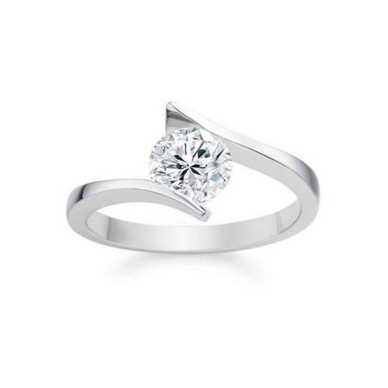 Anillo Compromiso Oro Solido 10k Diamante 0.15ct Slm