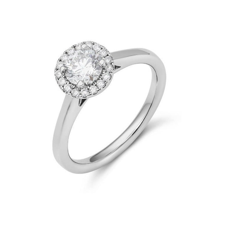 Anillo Halo Compromiso Plata 925 Vermij Joyeros