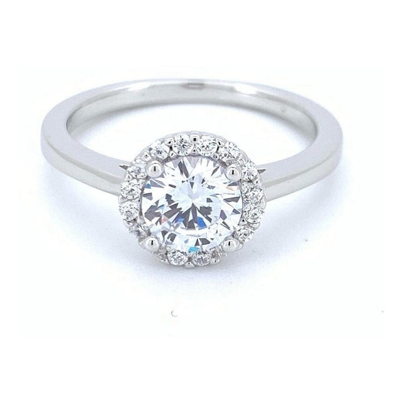Anillo Halo Compromiso Plata 925 Vermij Joyeros