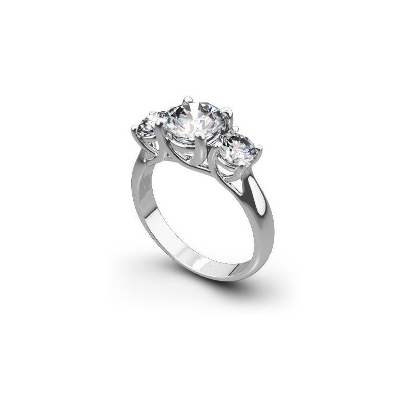 Anillo Compromiso Oro Blanco 10k Zirconias Lre