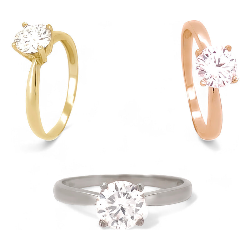 Anillo Compromiso Oro 14k Diamante Creado Certificado Igi Lz
