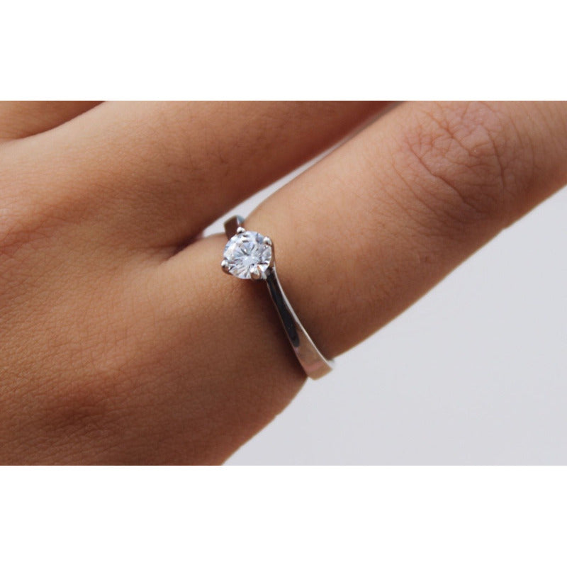 Anillo De Compromiso Oro 14k Diamante Natural .45ct