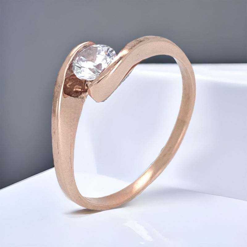Anillos De Compromiso Oro 10k Brillante Cz Lady
