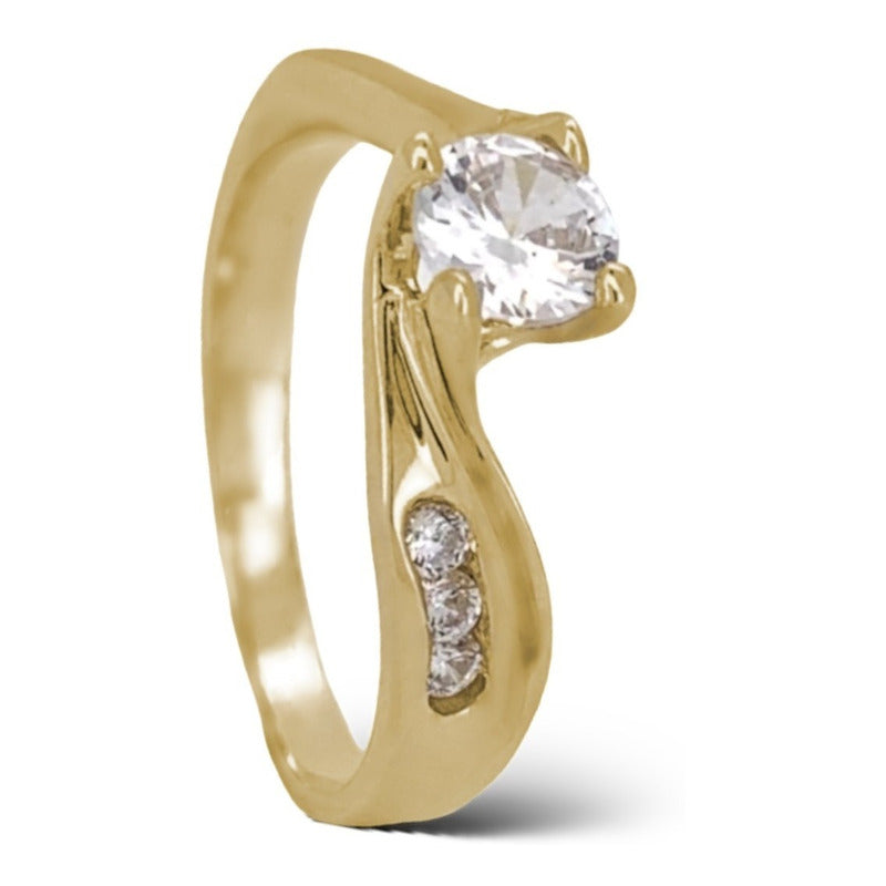 Anillo Compromiso Oro Blanco 14k Aria Brillante Ruso