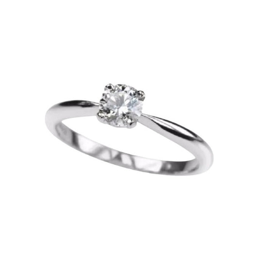 Anillos Compromiso 14k Y Diamante Natural 0.18ct Amda