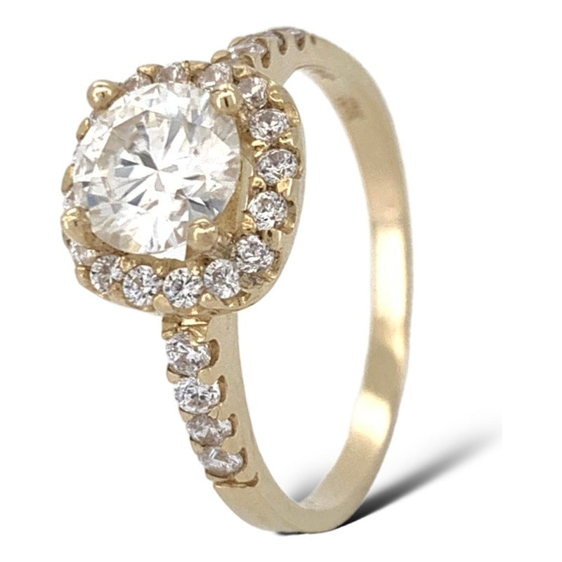 Anillo De Compromiso Oro 10k Moissanita 1.00ct Halo Vermij