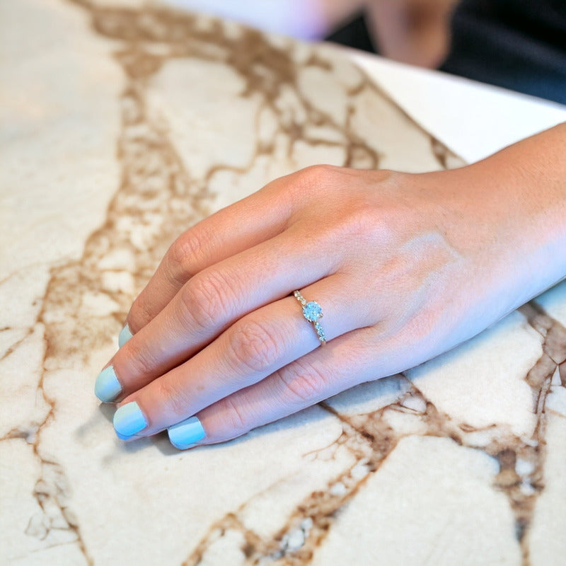 Anillo De Compromiso Oro 18k Con Moissanita 0.50ct Taylor