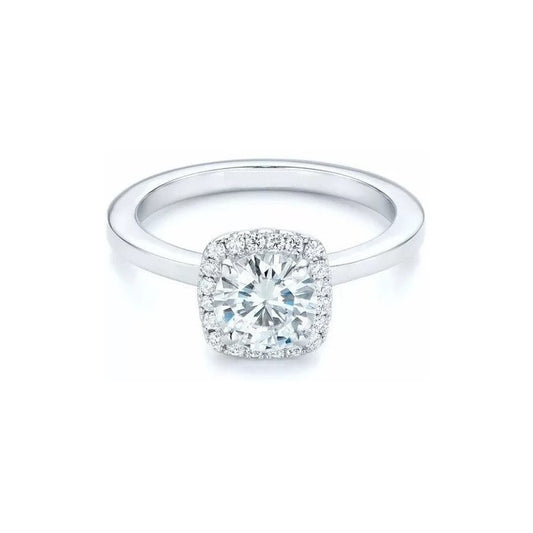 Anillo Compromiso Halo 18kt Moissanitas 1.04ct Certificado