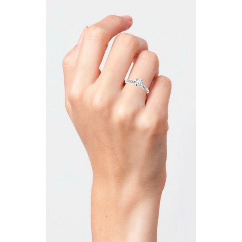 Anillos Compromiso Oro 14k Con Brillante Ruso Taylor