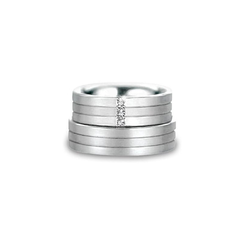 Argollas Matrimoniales Plata .925 Y Baño De Oro Blanco