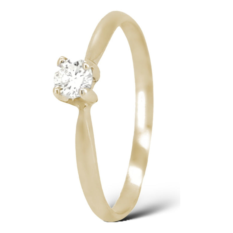 Anillo De Compromiso Oro 14k Diamante Natural .15ct