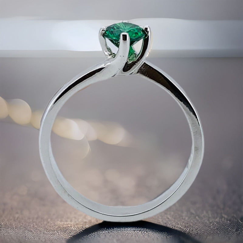 Anillo Compromiso Plata .925 Con Zafiro, Ruby O Esmeralda