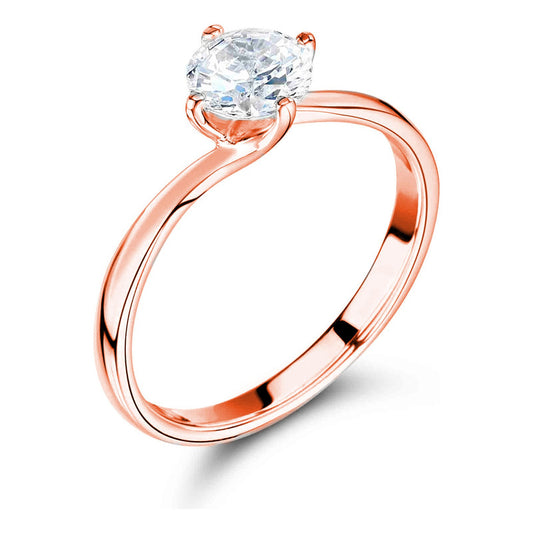Anillo Compromiso Oro 10k Moissanita .50ct Certificado Twist