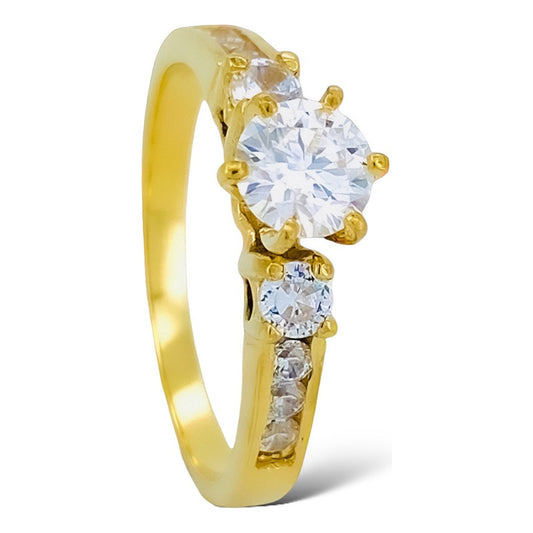 Anillo Compromiso Oro 14k Zirconia Vermij Joyeros Paris.