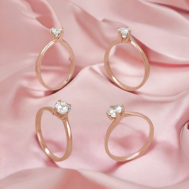 Anillo Compromiso Oro 14k Moissanita .40ct Certificado Twist