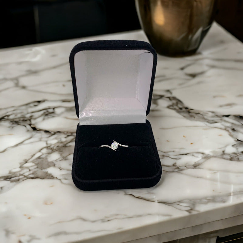 Anillo Compromiso Plata Con Baño De Oro De 24k Luisa