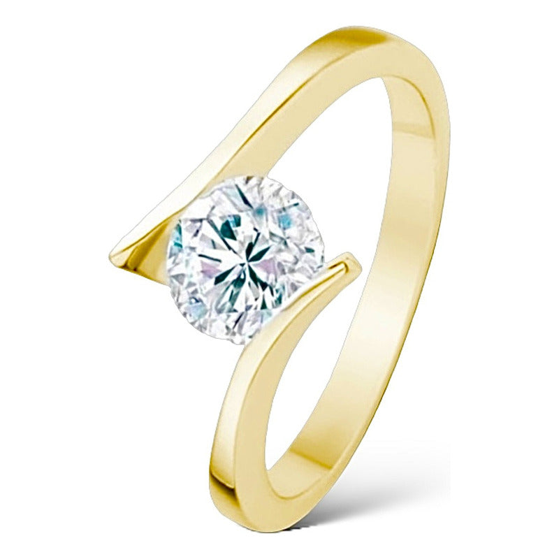 Anillos De Promesa Oro Blanco 10k Brillante Ruso.