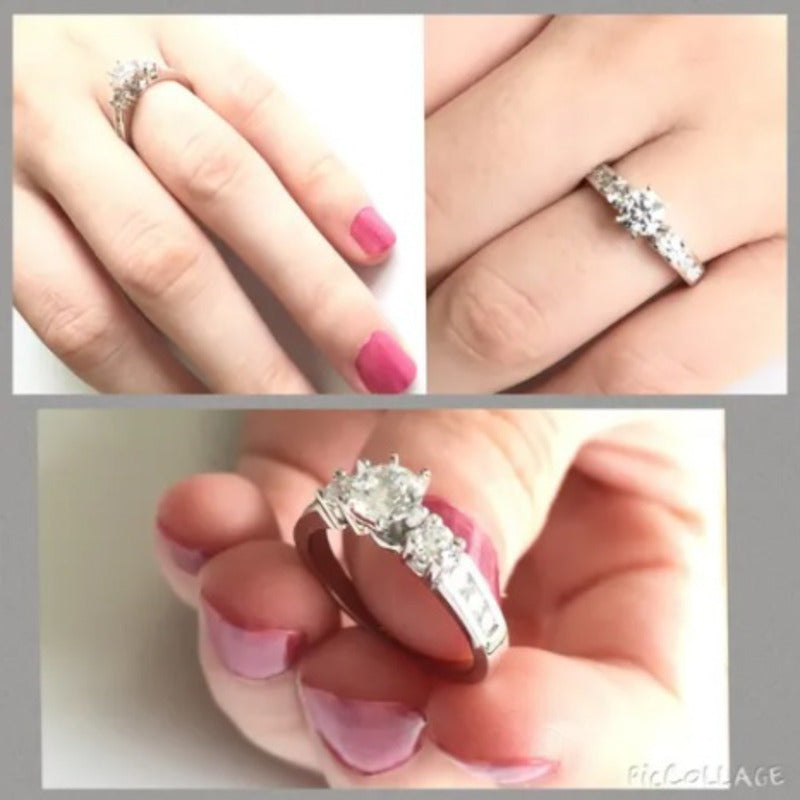 Anillo De Compromiso Oro 10k Moissanitas 1.09ct Totales Prs