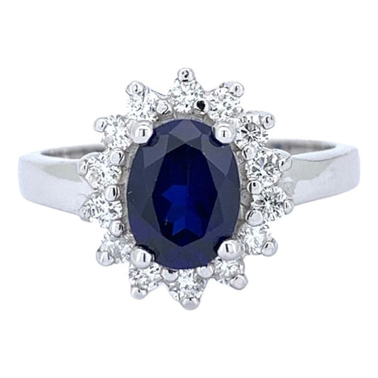 Anillo Compromiso Plata 925 Zafiro Lady D Vermij Joyeros