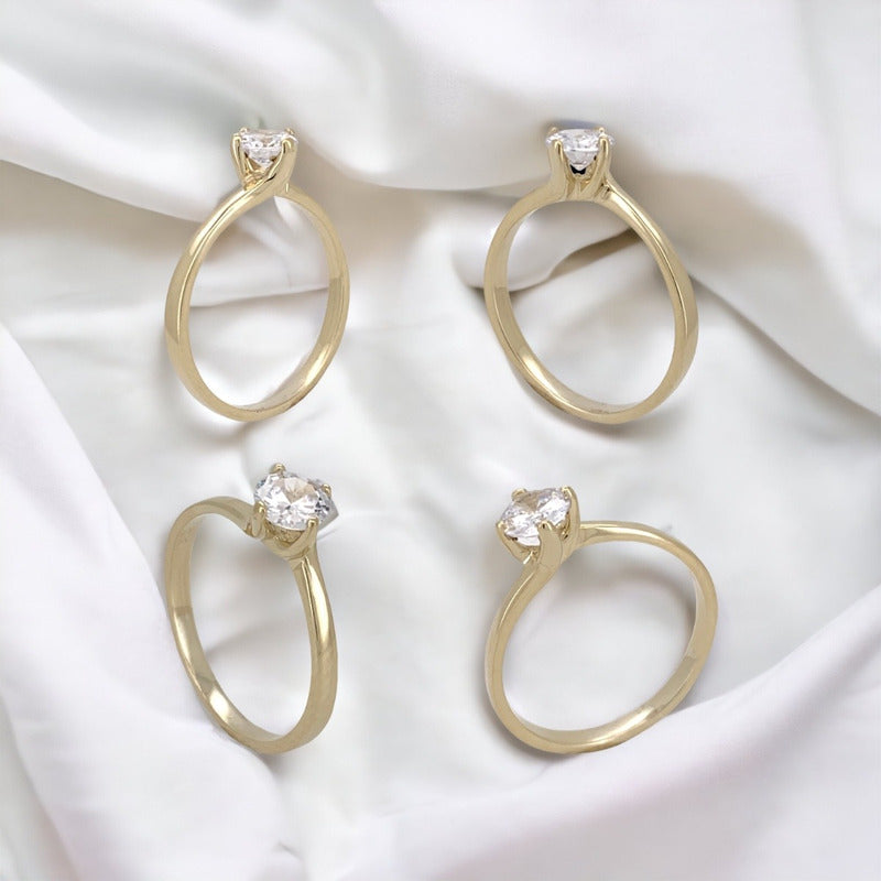 Anillo Compromiso Oro 14k Moissanita .40ct Certificado Twist