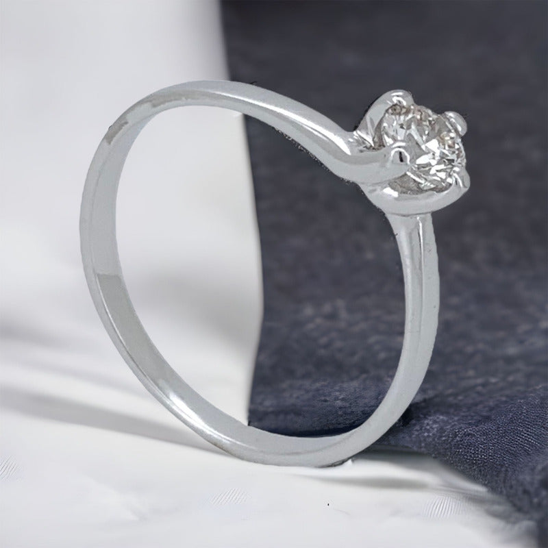 Anillos Compromiso 14k Y Diamante Natural 0.30ct Video