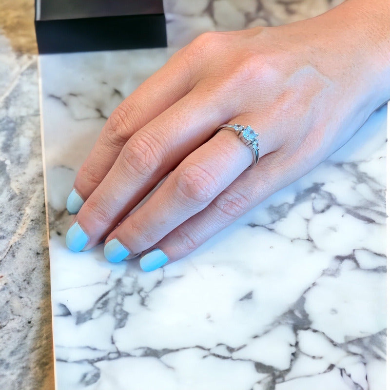 Anillo Compromiso Oro Rosa 14k Brillante Ruso Jazz