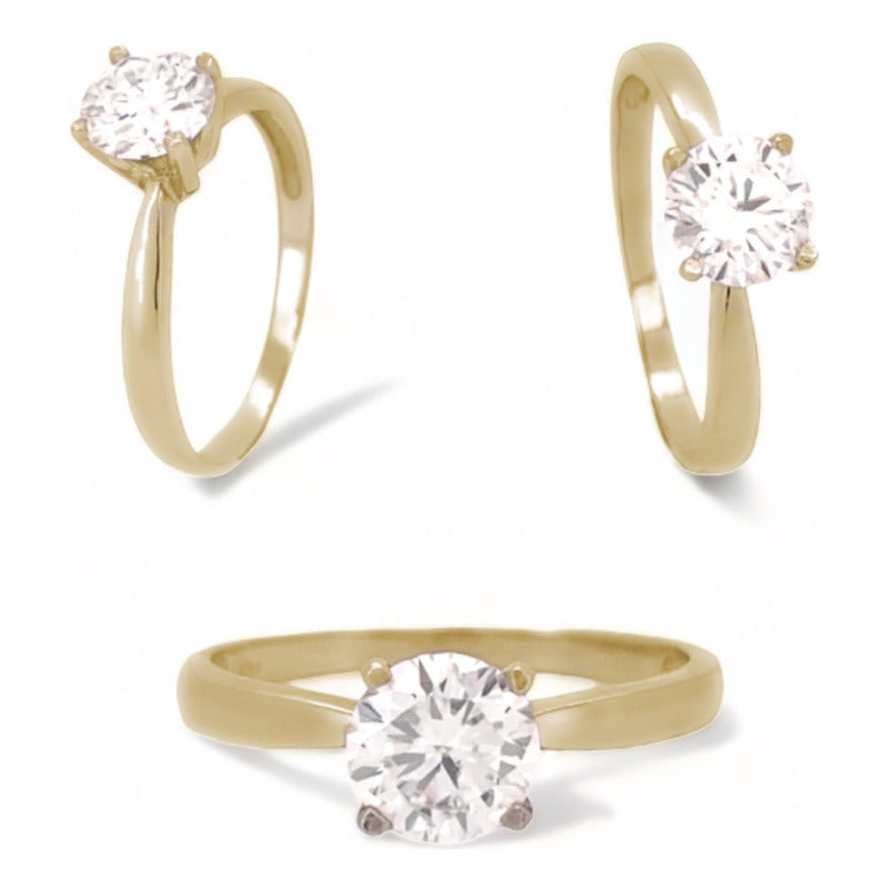 Anillo Compromiso Oro 14k Diamante Certificado Laboratorio