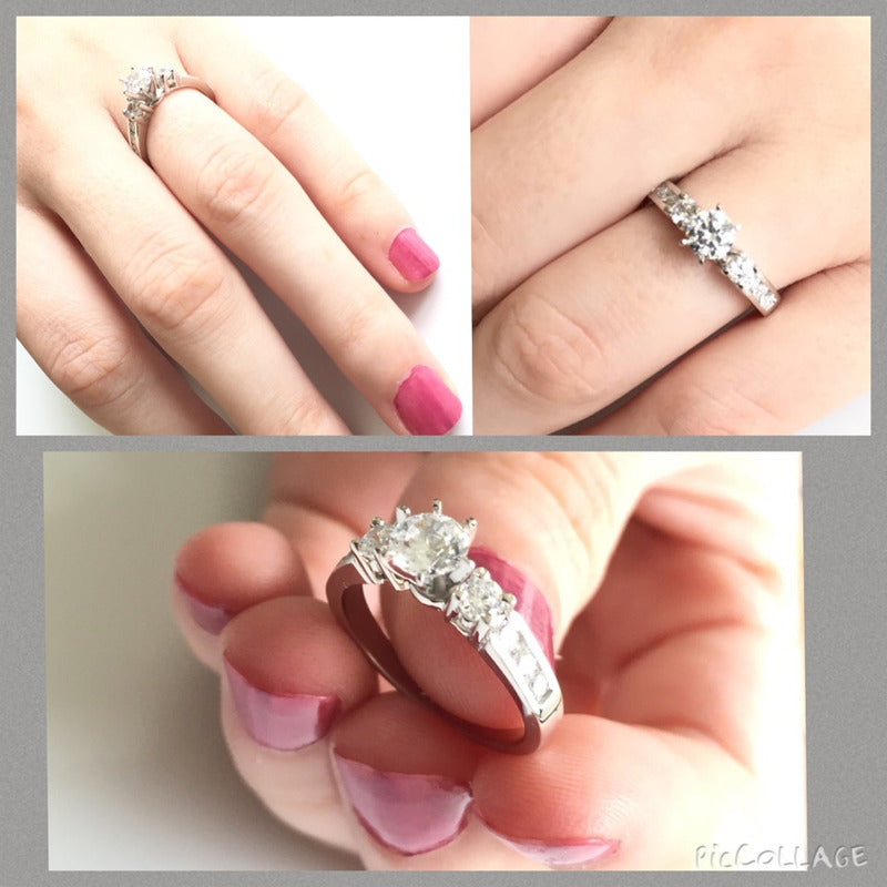 Anillo Compromiso Plata Baño De Oro Y Rubí