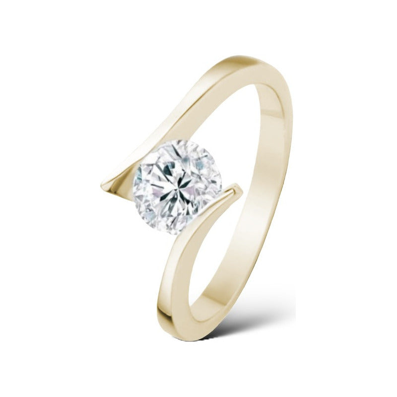 Anillo Compromiso Oro Macizo 18k Brillante Moissanita Salme