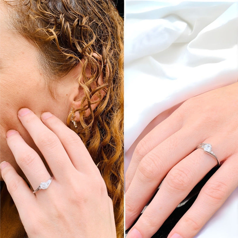 Anillo Compromiso Oro 14k Con Zirconia Premium Trinity