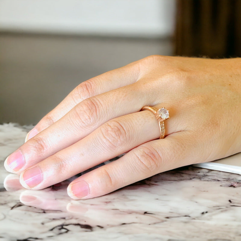 Anillo Compromiso Oro 10k Con Moissanita 1.00ct Certificado