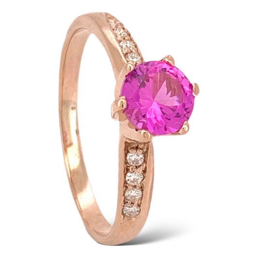 Anillo Compromiso Oro Rosa 10k Zirconias Envío Gratis
