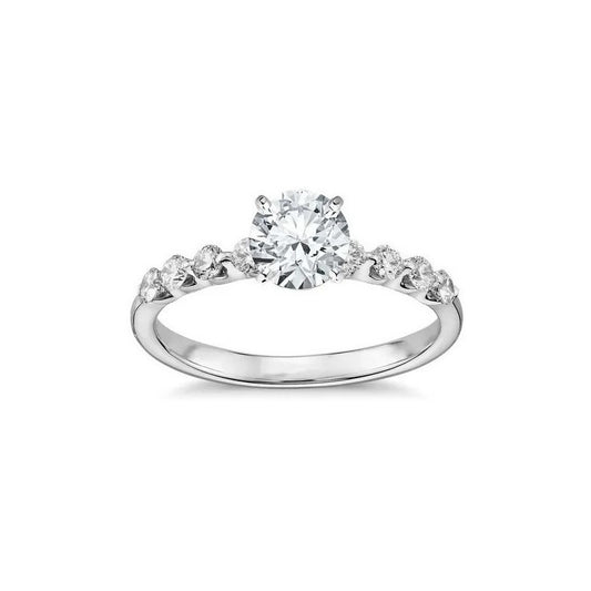 Anillos Compromiso Oro 14k Con Diamante Ruso Y Estuche