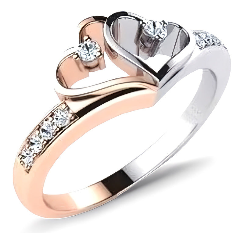 Anillo Compromiso Promesa Oro 10k Corazón Con Moissanitas