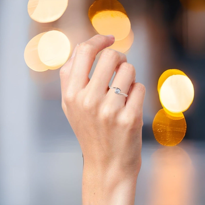 Anillos De Compromiso Oro 10k Brillante Cz Lady