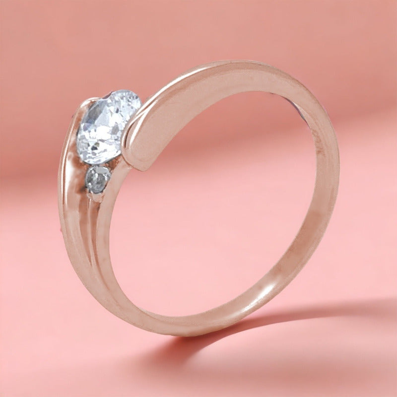 Anillo Compromiso Oro 10k Con Zirconia Premium Trinity