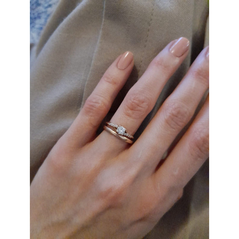 Anillo Compromiso Oro 18k Diamante 0.25ct Laterales 0.12ct