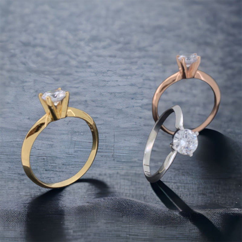 Anillo Compromiso Oro 10k Con Moissanita Certificado Dama