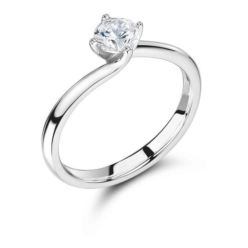 Anillo De Compromiso Oro 14k Diamante Natural .30ct