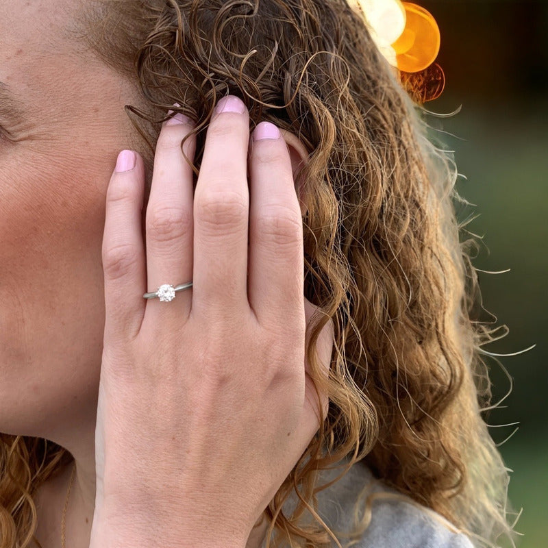 Anillo Compromiso Oro 14k Moissanita 0.50ct Vermij Joyeros