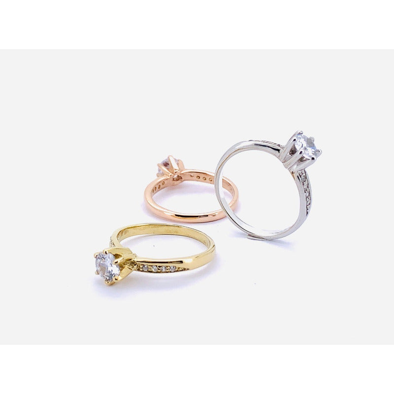 Anillo Compromiso Oro Amarillo 14k Zirconias Fenix Video